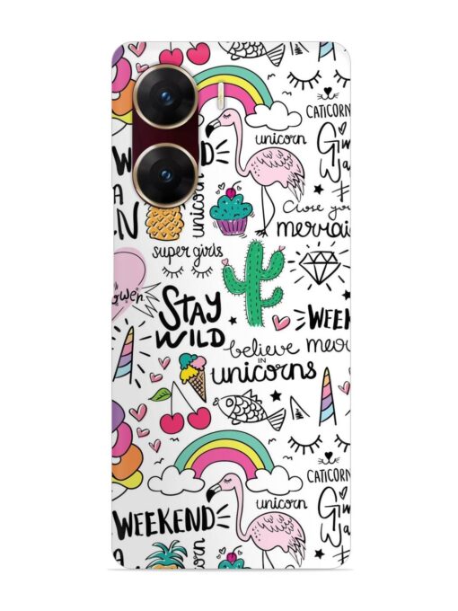 Unicorn Ice Cream Snap Case for Vivo V29E (5G) Zapvi