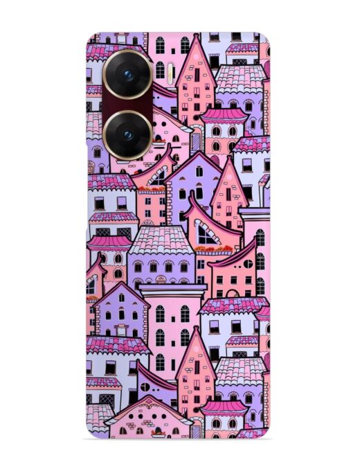 Seamless Pattern Houses Snap Case for Vivo V29E (5G) Zapvi