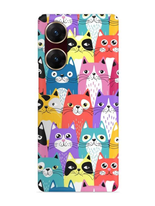 Funny Cartoon Cats Snap Case for Vivo V29E (5G) Zapvi