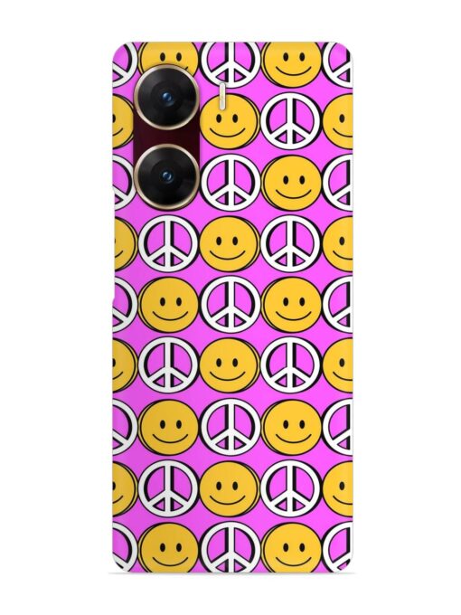 Smiley Face Peace Snap Case for Vivo V29E (5G) Zapvi