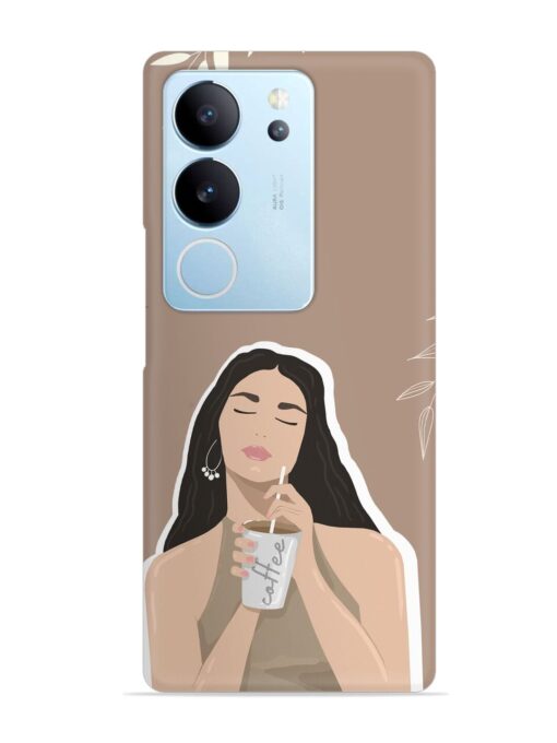 Girl With Coffee Snap Case for Vivo V29 Pro (5G) Zapvi