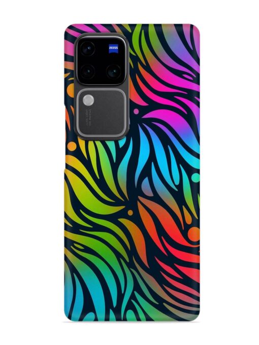 Abstract Leaf Design Snap Case for Vivo V30 (5G) Zapvi