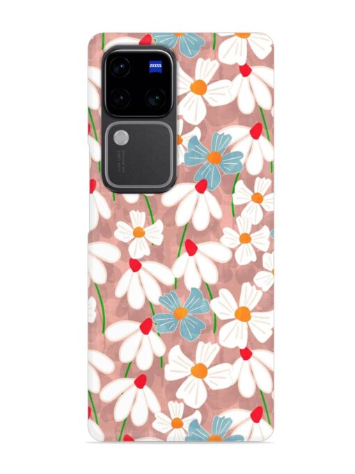 Abstract Petal Flowers Snap Case for Vivo V30 (5G) Zapvi