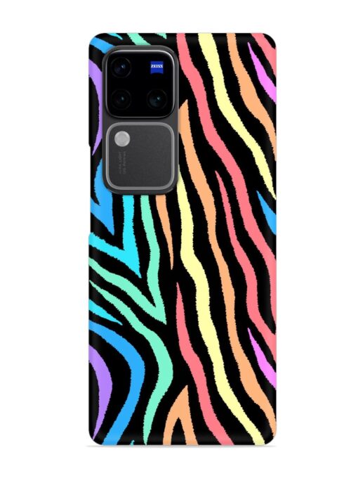 Colorful Abstract Zebra Snap Case for Vivo V30 (5G) Zapvi