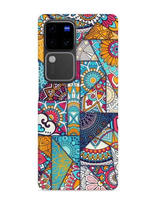 Patchwork Pattern Vintage Snap Case for Vivo V30 (5G) Zapvi