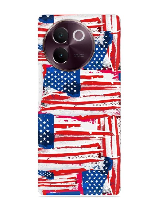 Usa Flag Seamless Snap Case for Vivo V30E (5G) Zapvi