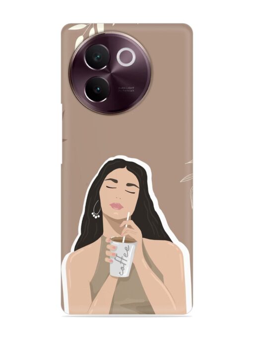 Girl With Coffee Snap Case for Vivo V30E (5G)