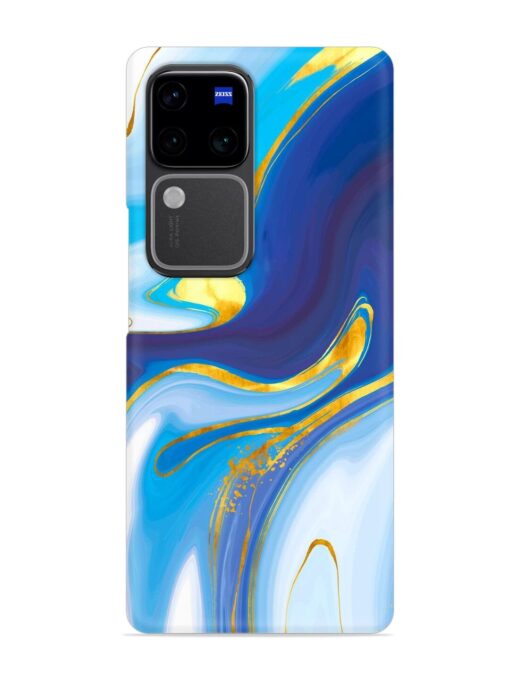 Watercolor Background With Golden Foil Snap Case for Vivo V30 Pro (5G) Zapvi