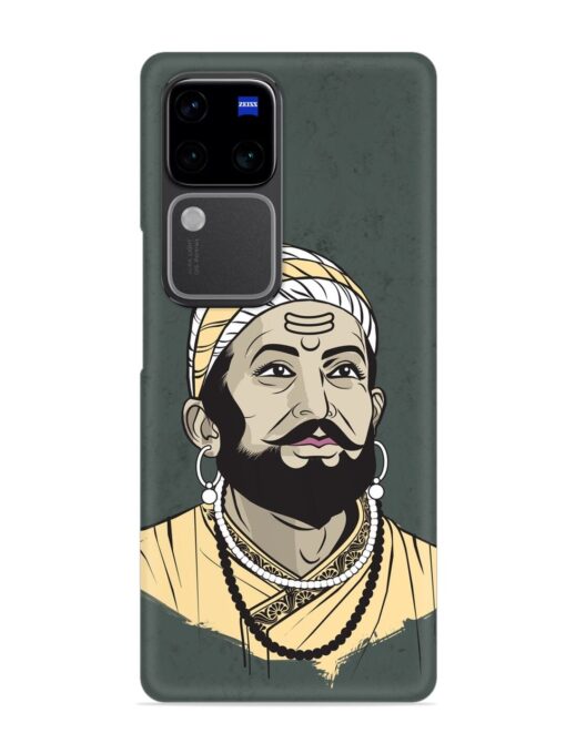 Shivaji Maharaj Vector Art Snap Case for Vivo V30 Pro (5G) Zapvi