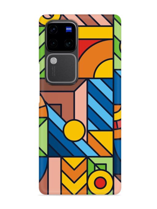 Colorful Geometric Snap Case for Vivo V30 Pro (5G) Zapvi