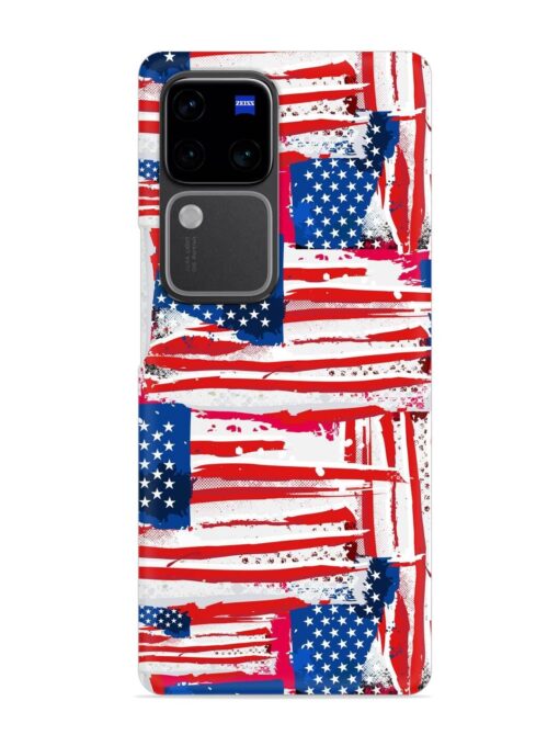 Usa Flag Seamless Snap Case for Vivo V30 Pro (5G) Zapvi