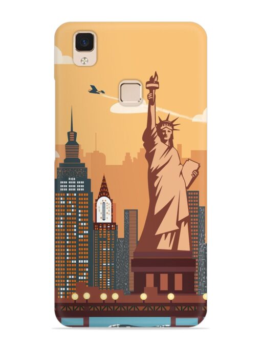 New York Statue Of Liberty Architectural Scenery Snap Case for Vivo V3 Max Zapvi