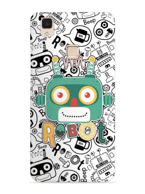 Robot Modern Seamless Pattern Snap Case for Vivo V3 Max Zapvi