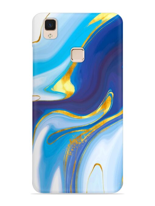 Watercolor Background With Golden Foil Snap Case for Vivo V3 Max Zapvi