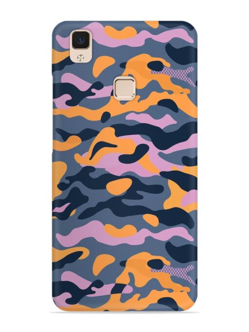 Camouflage Army Military English Orange Art Snap Case for Vivo V3 Max Zapvi