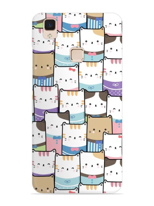 Cute Adorable Cat Snap Case for Vivo V3 Max Zapvi