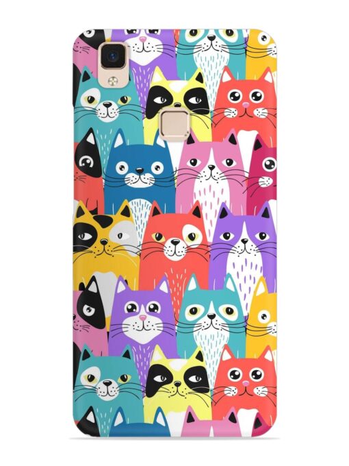 Funny Cartoon Cats Snap Case for Vivo V3 Max Zapvi