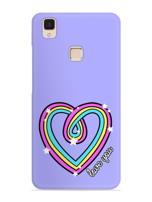 Colorful Rainbow Heart Snap Case for Vivo V3 Max Zapvi