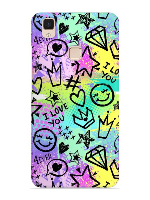 Bright Seamless Pattern Snap Case for Vivo V3 Max Zapvi