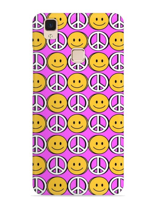 Smiley Face Peace Snap Case for Vivo V3 Max Zapvi