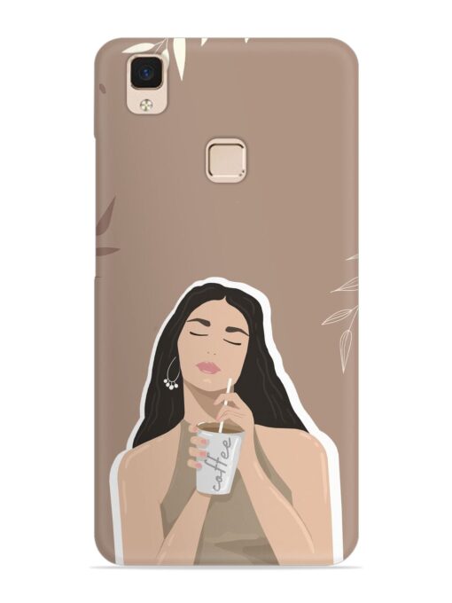 Girl With Coffee Snap Case for Vivo V3 Max Zapvi