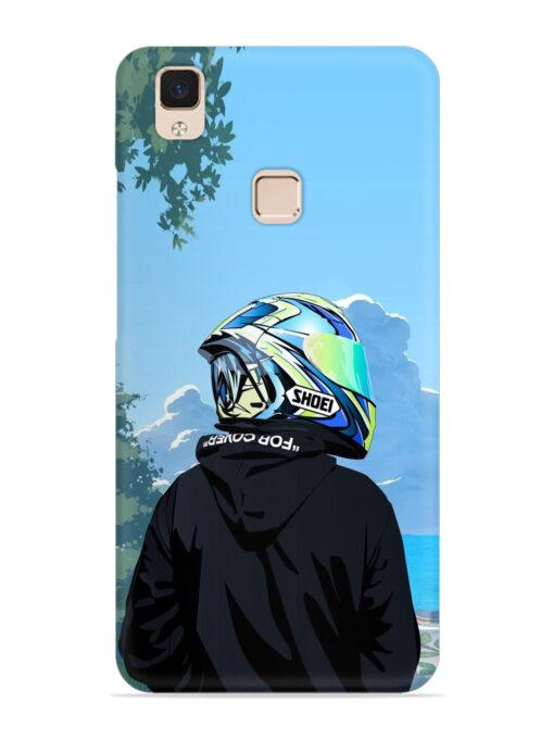 Rider With Helmet Snap Case for Vivo V3 Max Zapvi