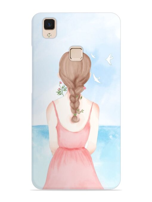 Watercolor Girl Vector Snap Case for Vivo V3 Max Zapvi