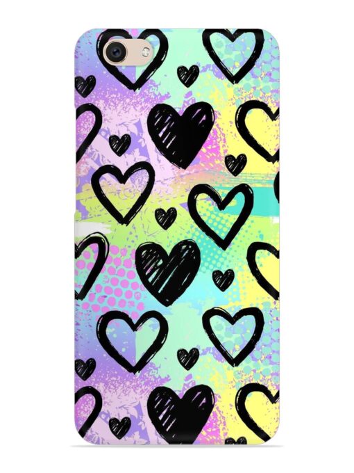 Bright Pattern Hearts Snap Case for Vivo V5 Zapvi