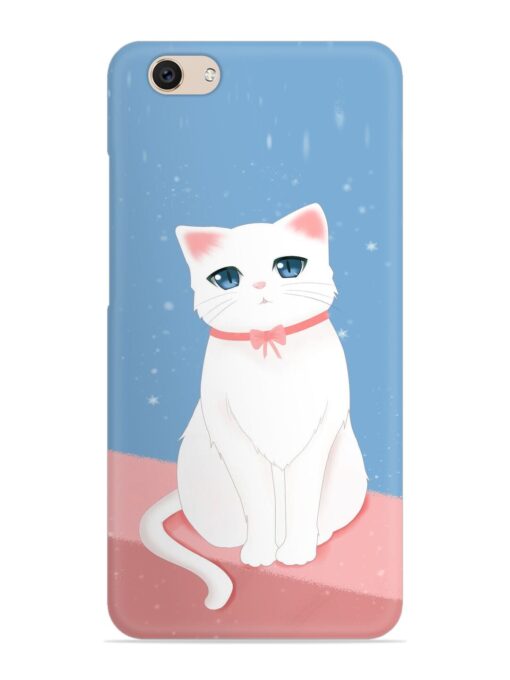 Cute White Cat Snap Case for Vivo V5 Plus Zapvi