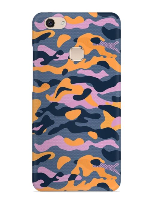 Camouflage Army Military English Orange Art Snap Case for Vivo V7 Zapvi