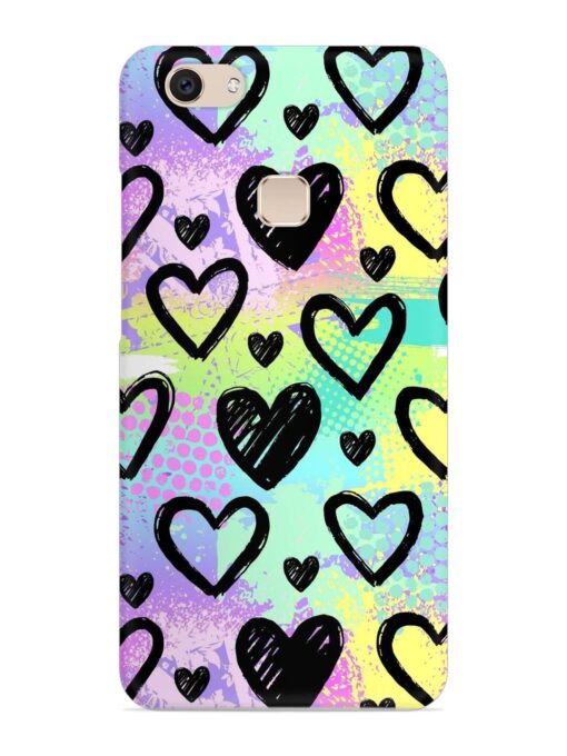 Bright Pattern Hearts Snap Case for Vivo V7 Zapvi