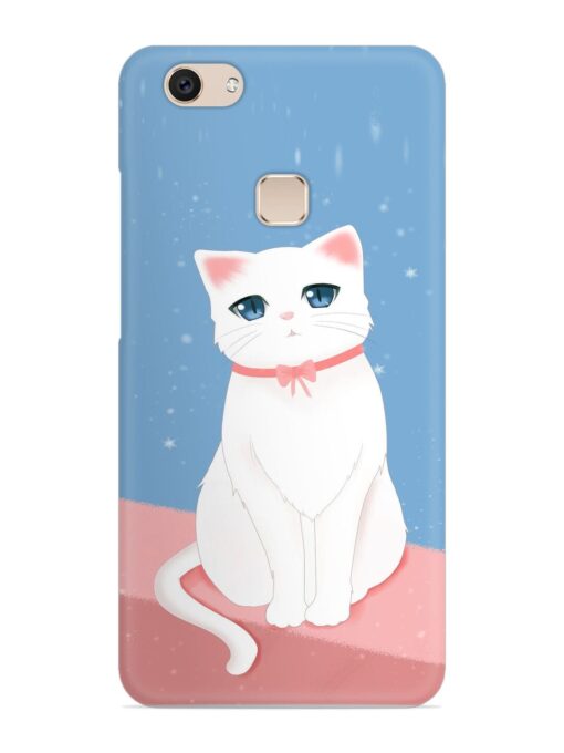 Cute White Cat Snap Case for Vivo V7 Zapvi