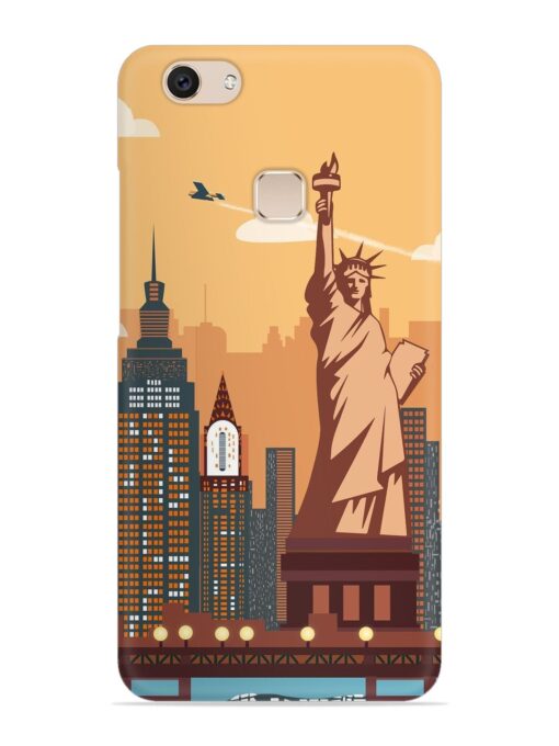 New York Statue Of Liberty Architectural Scenery Snap Case for Vivo V7 Plus Zapvi