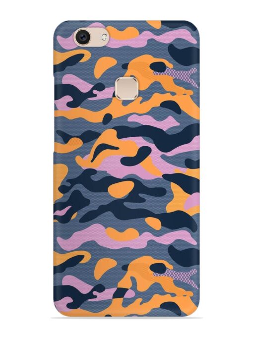 Camouflage Army Military English Orange Art Snap Case for Vivo V7 Plus Zapvi