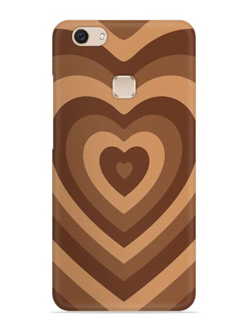 Brown Heart Snap Case for Vivo V7 Plus