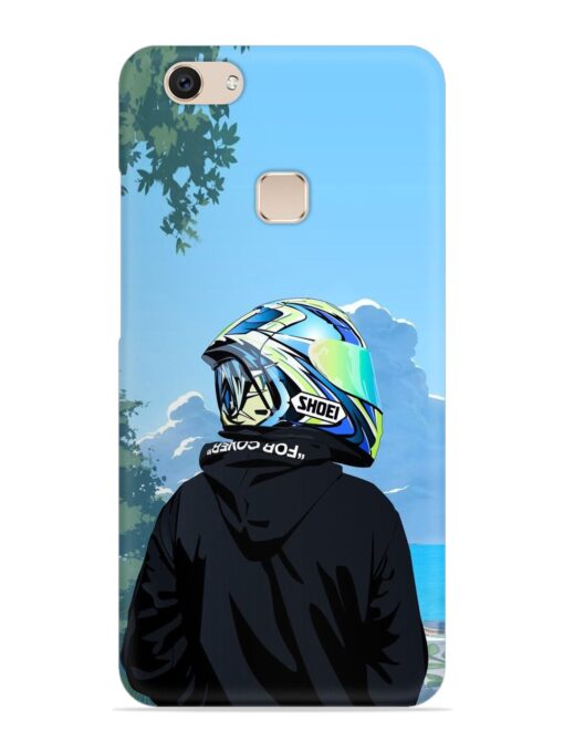 Rider With Helmet Snap Case for Vivo V7 Plus Zapvi