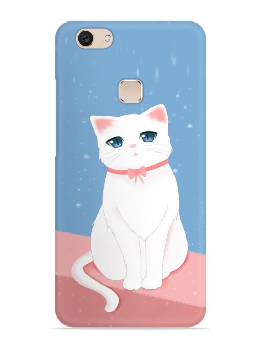 Cute White Cat Snap Case for Vivo V7 Plus Zapvi