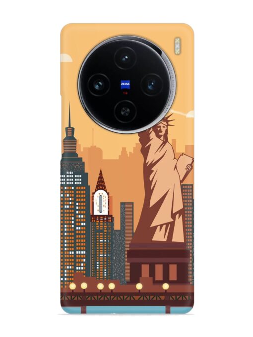 New York Statue Of Liberty Architectural Scenery Snap Case for Vivo X100 (5G) Zapvi