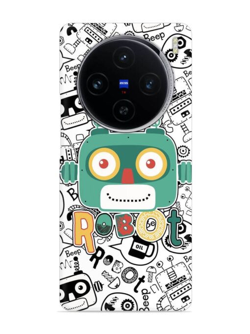 Robot Modern Seamless Pattern Snap Case for Vivo X100 (5G)