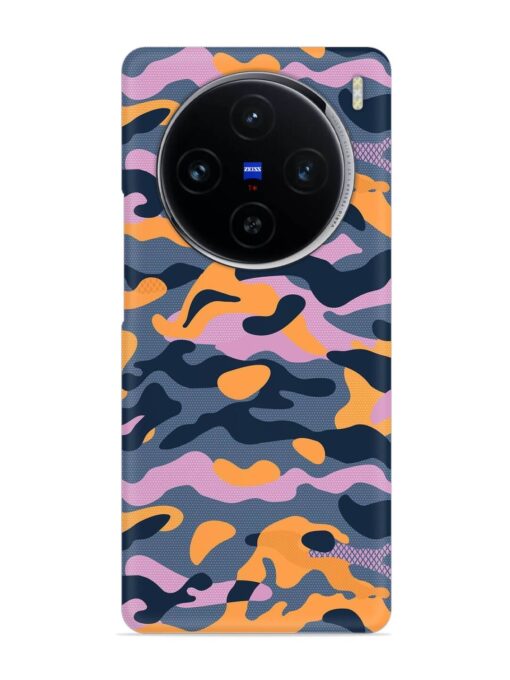 Camouflage Army Military English Orange Art Snap Case for Vivo X100 (5G) Zapvi