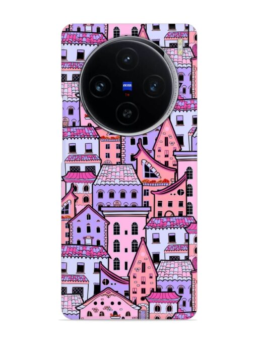 Seamless Pattern Houses Snap Case for Vivo X100 (5G)