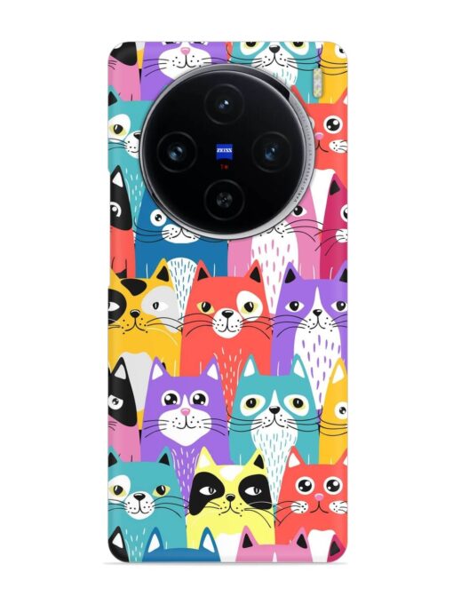 Funny Cartoon Cats Snap Case for Vivo X100 (5G) Zapvi