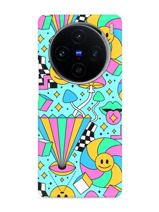 Trippy Rainbow 60S Snap Case for Vivo X100 (5G) Zapvi