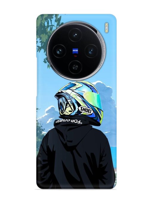 Rider With Helmet Snap Case for Vivo X100 (5G) Zapvi