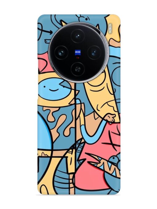 Silly Face Doodle Snap Case for Vivo X100 (5G) Zapvi