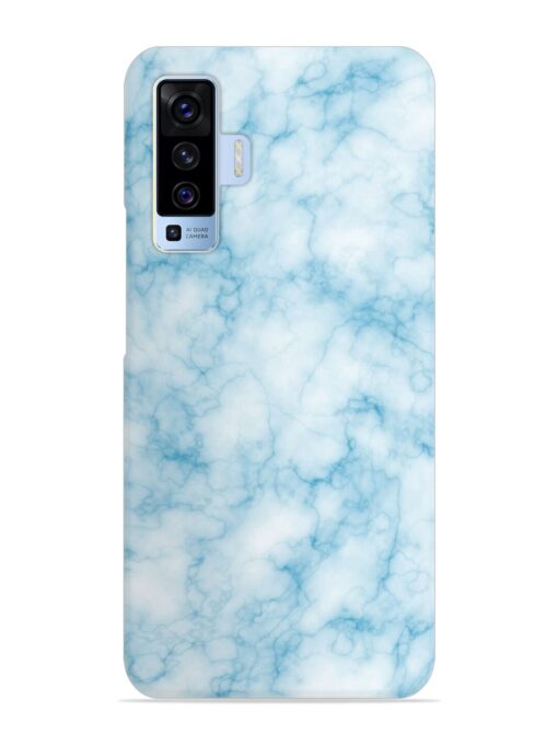 Blue White Natural Marble Snap Case for Vivo X50 Zapvi