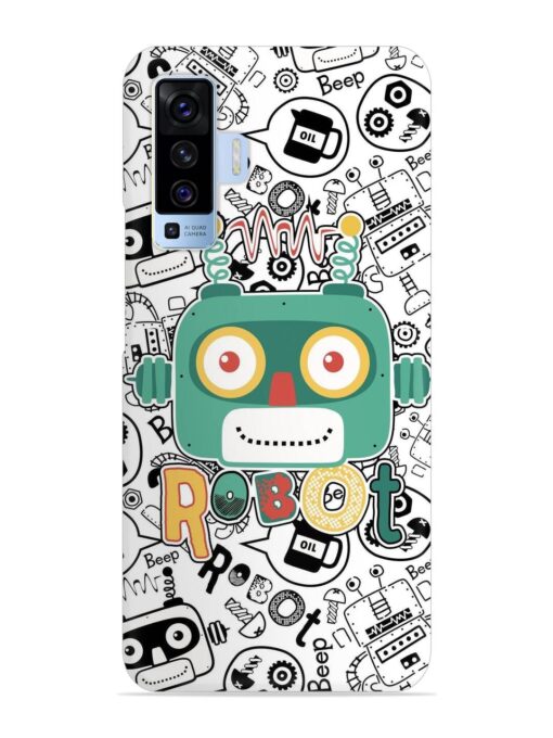 Robot Modern Seamless Pattern Snap Case for Vivo X50 Zapvi