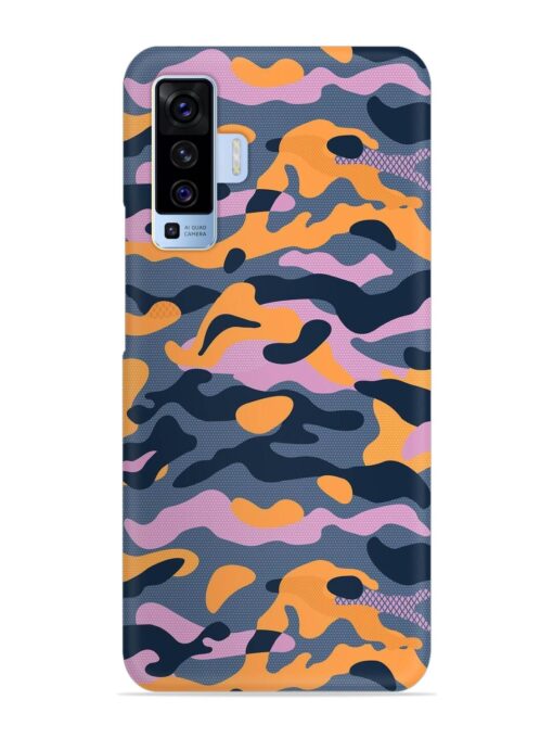 Camouflage Army Military English Orange Art Snap Case for Vivo X50 Zapvi