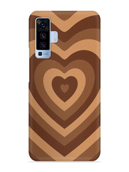 Brown Heart Snap Case for Vivo X50 Zapvi