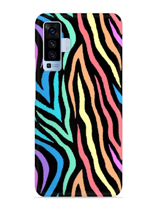 Colorful Abstract Zebra Snap Case for Vivo X50 Zapvi